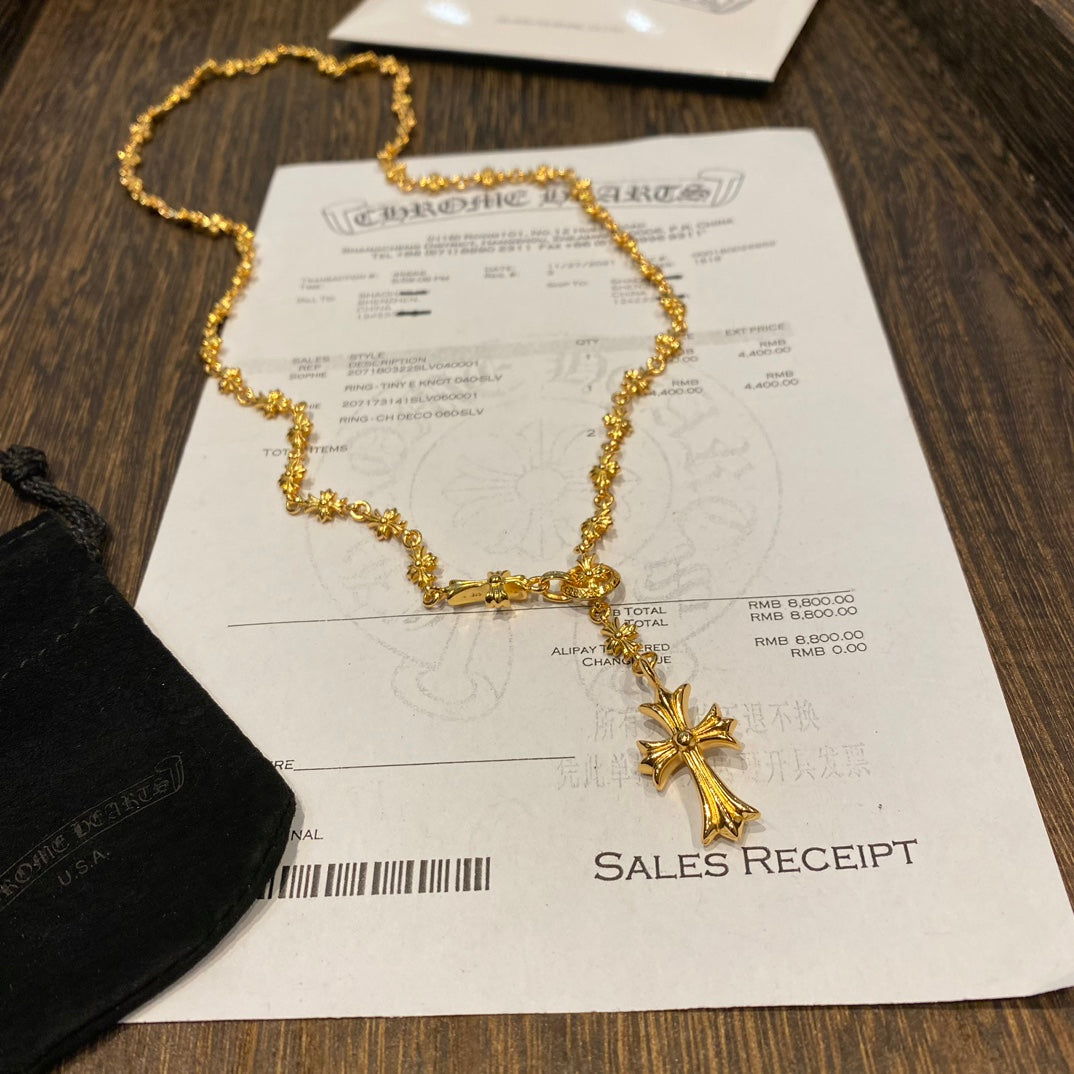 Chrome Hearts Gold-Tone Adjustable Cross Chain Necklace - album image 2
