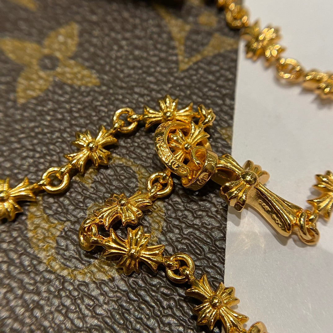 Chrome Hearts Gold-Tone Adjustable Cross Chain Necklace - album image 8