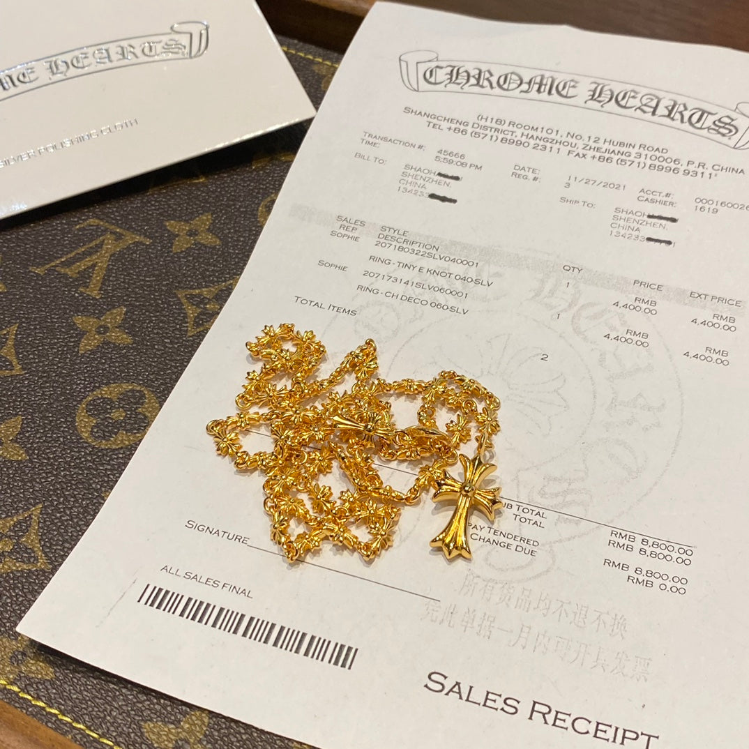 Chrome Hearts Gold-Tone Adjustable Cross Chain Necklace - album image 4