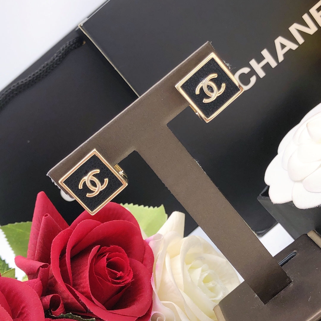 Chanel Square Leather Earrings - album image 6