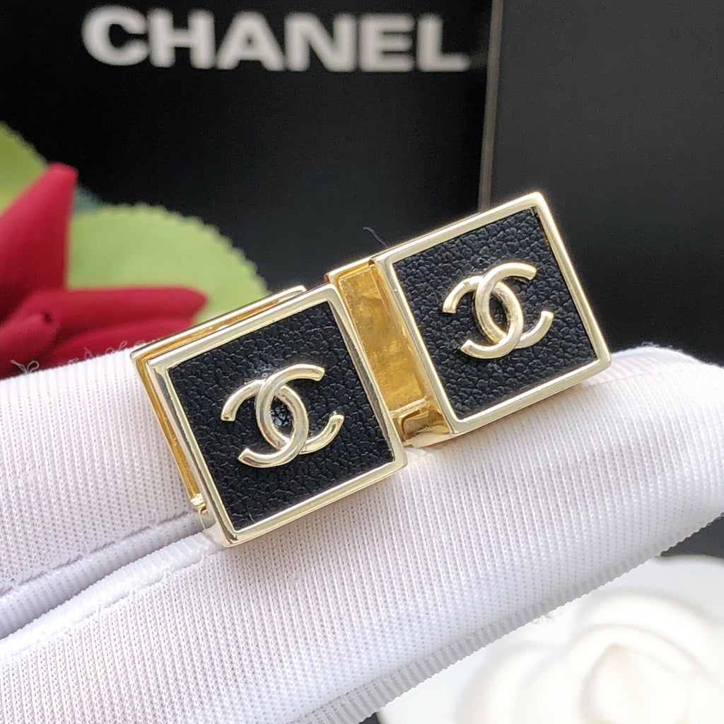 Chanel Square Leather Earrings - album image 1