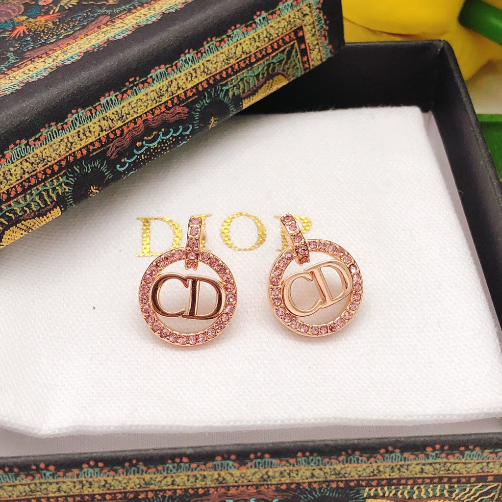 Dior Rose-Gold-Tone Round CD Stud Earrings - product image 8