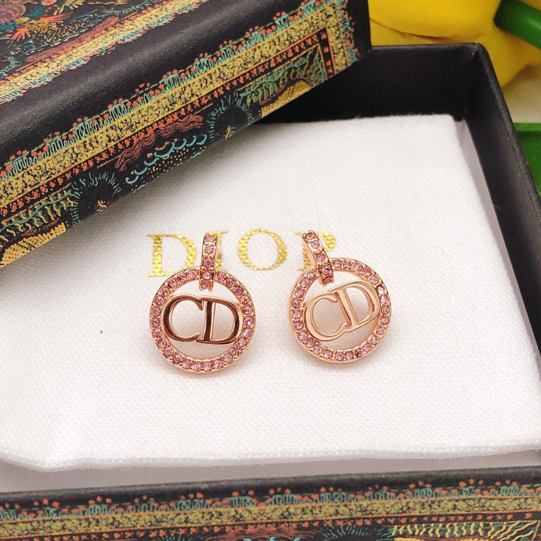 Dior Rose-Gold-Tone Round CD Stud Earrings - product image 8
