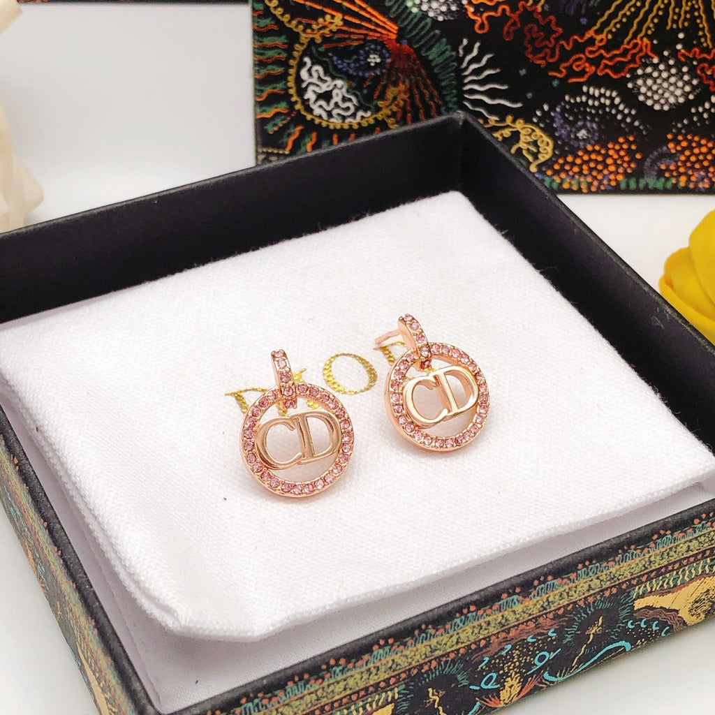 Dior Rose-Gold-Tone Round CD Stud Earrings - product image 5