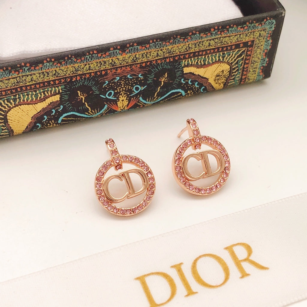 Dior Rose-Gold-Tone Round CD Stud Earrings - product image 9