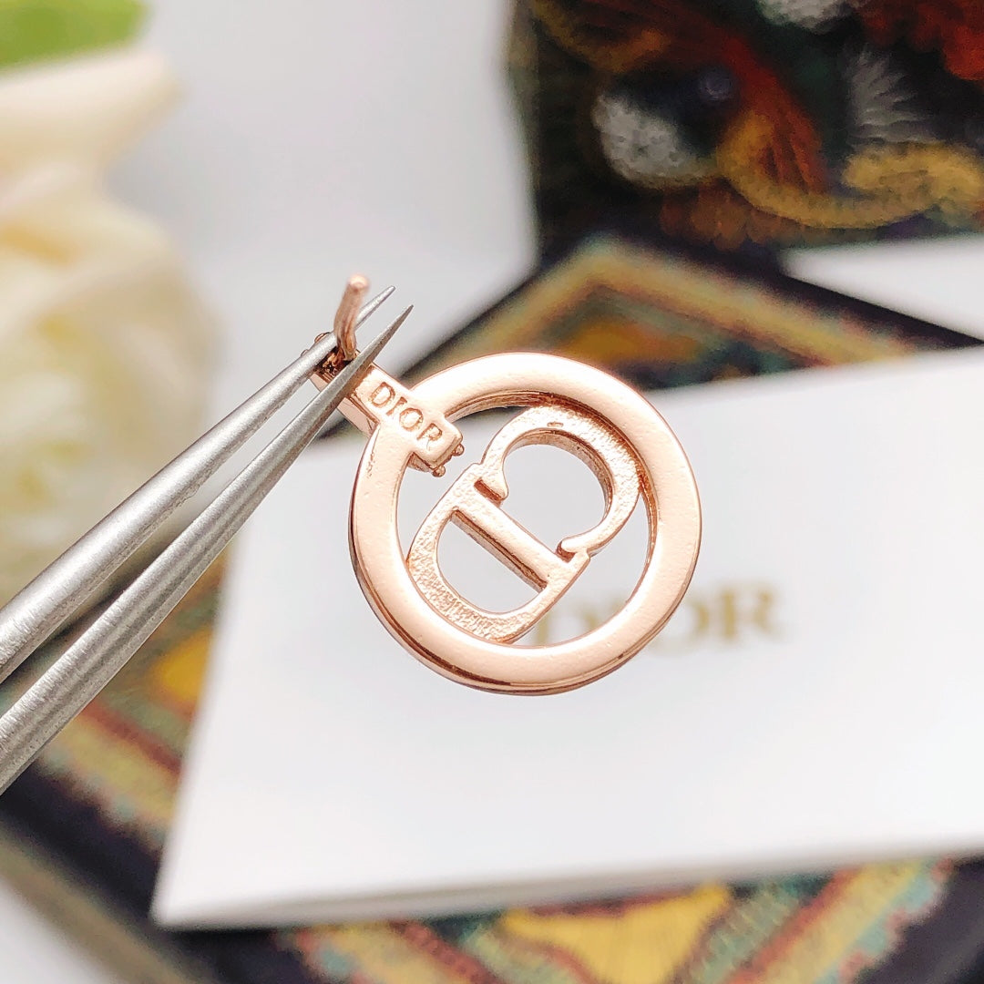 Dior Rose-Gold-Tone Round CD Stud Earrings - product image 6