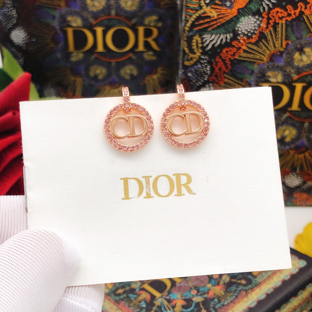 Dior Rose-Gold-Tone Round CD Stud Earrings - product image 2