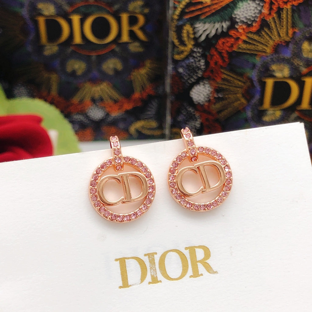Dior Rose-Gold-Tone Round CD Stud Earrings - product image 3