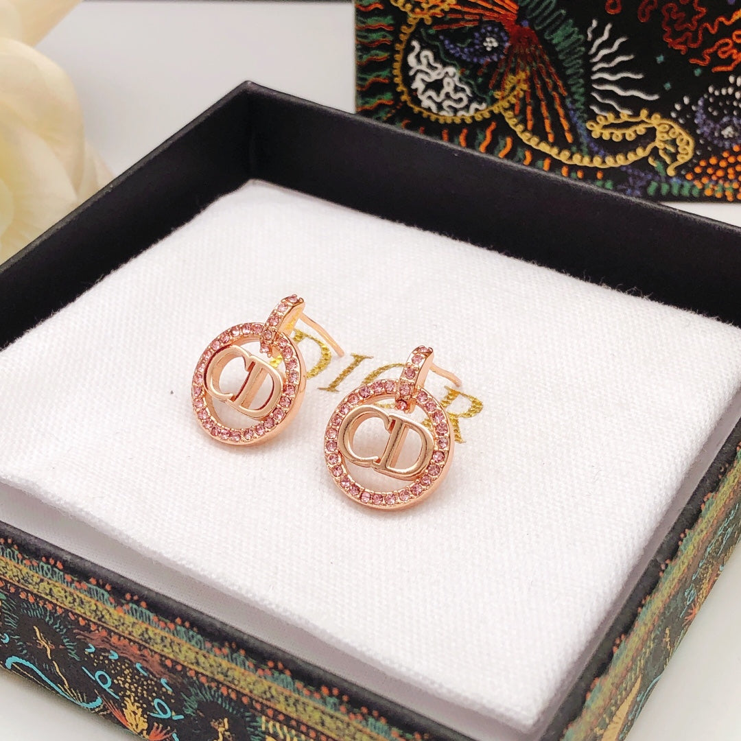 Dior Rose-Gold-Tone Round CD Stud Earrings - product image 4
