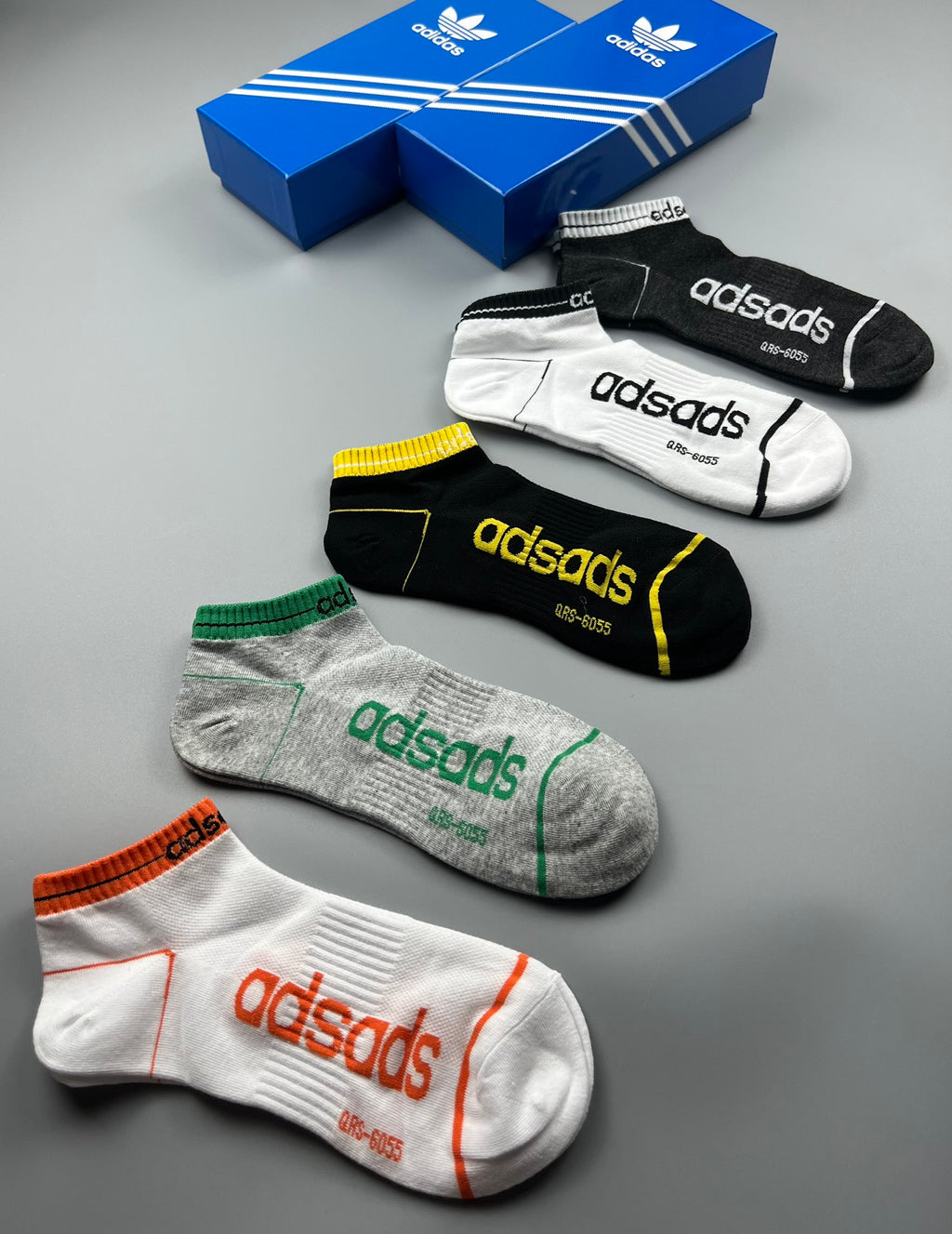 Adidas Wordmark Trim Ankle Socks - Boxed Set of 5 Pairs - image 6