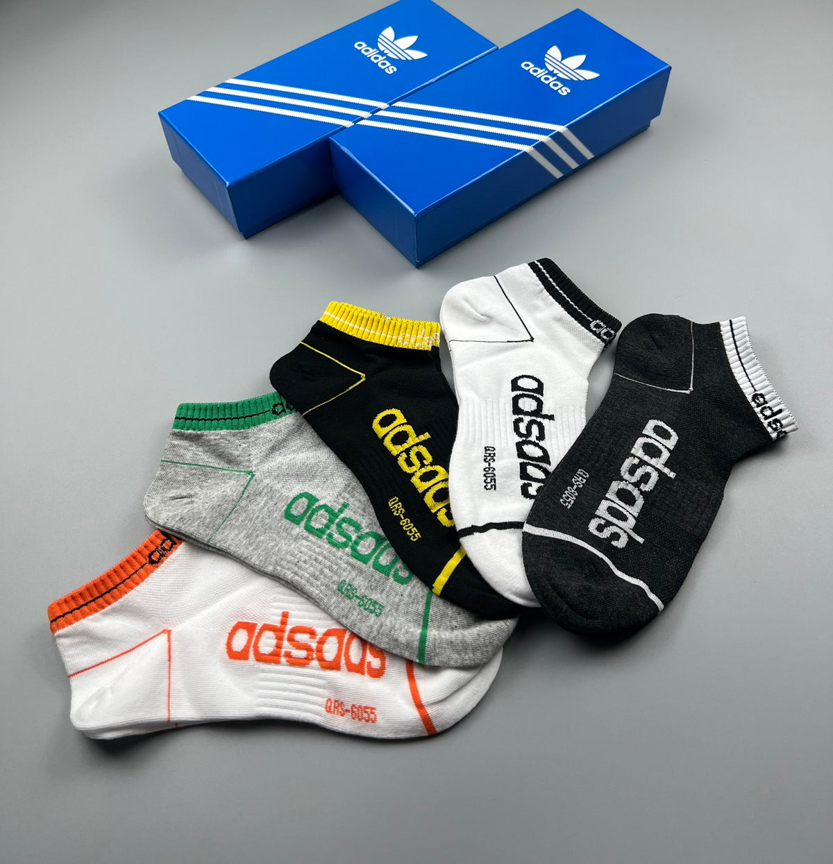 Adidas Wordmark Trim Ankle Socks - Boxed Set of 5 Pairs - image 8