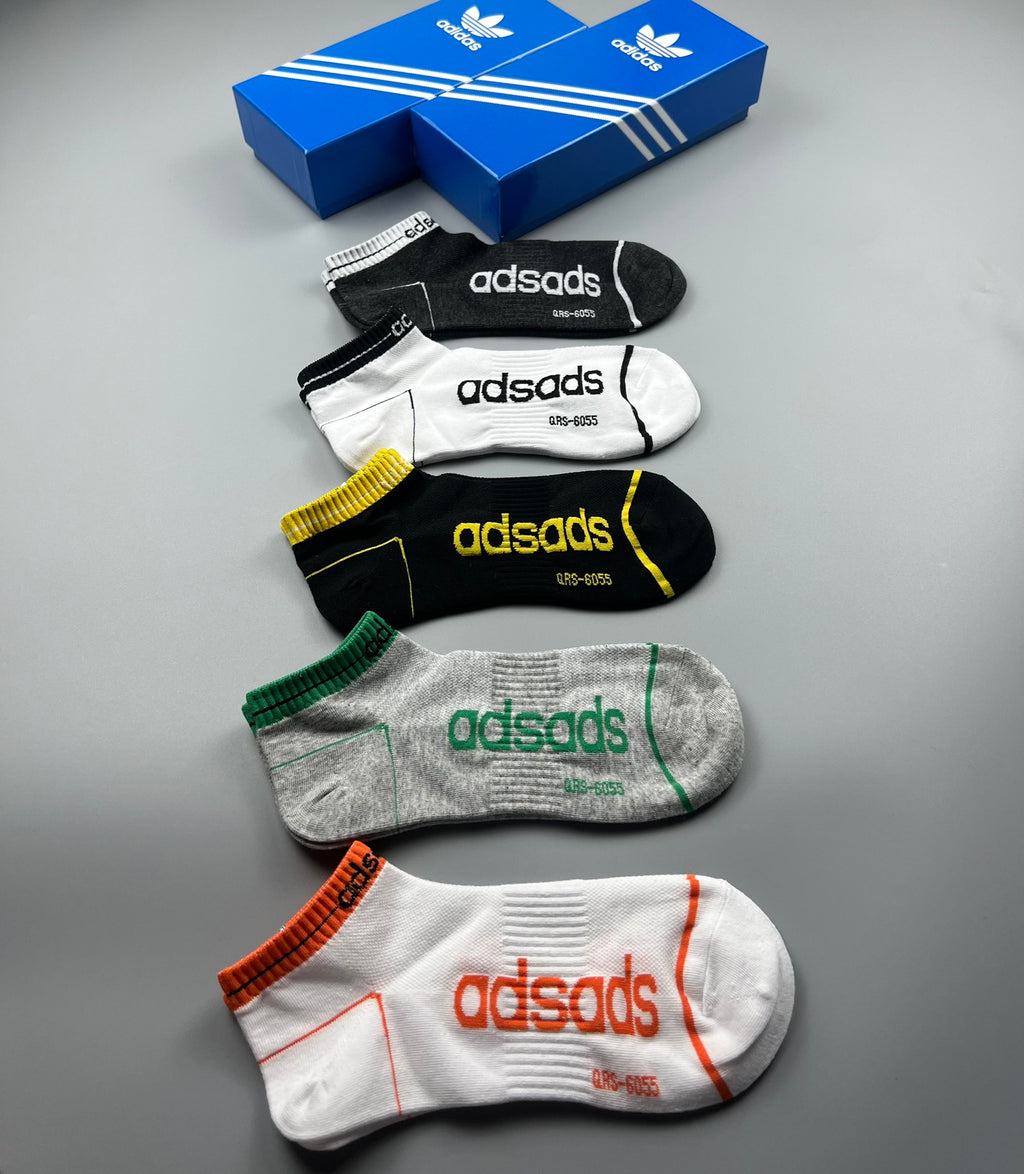 Adidas Wordmark Trim Ankle Socks - Boxed Set of 5 Pairs - image 9