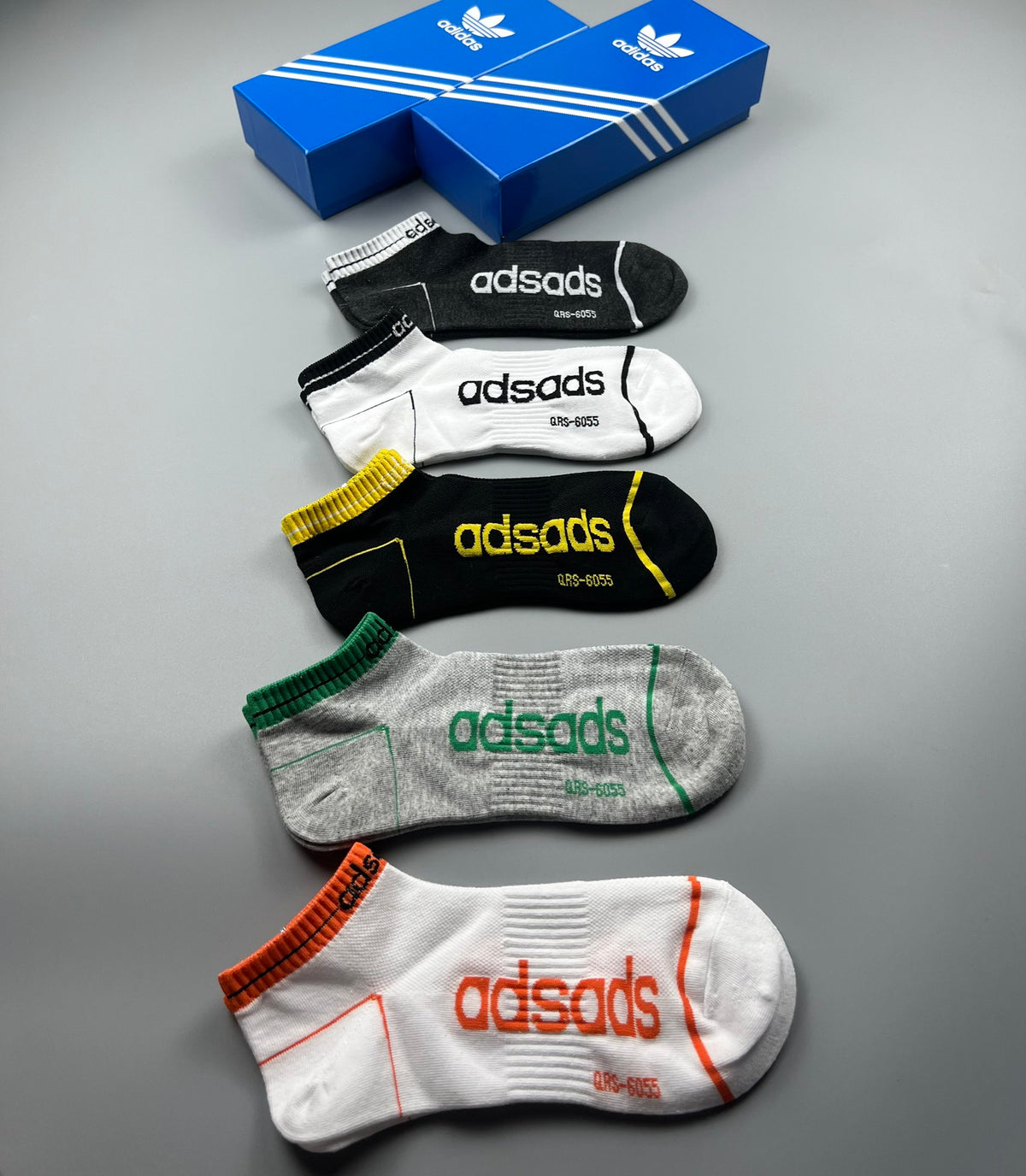 Adidas Wordmark Trim Ankle Socks - Boxed Set of 5 Pairs - image 9