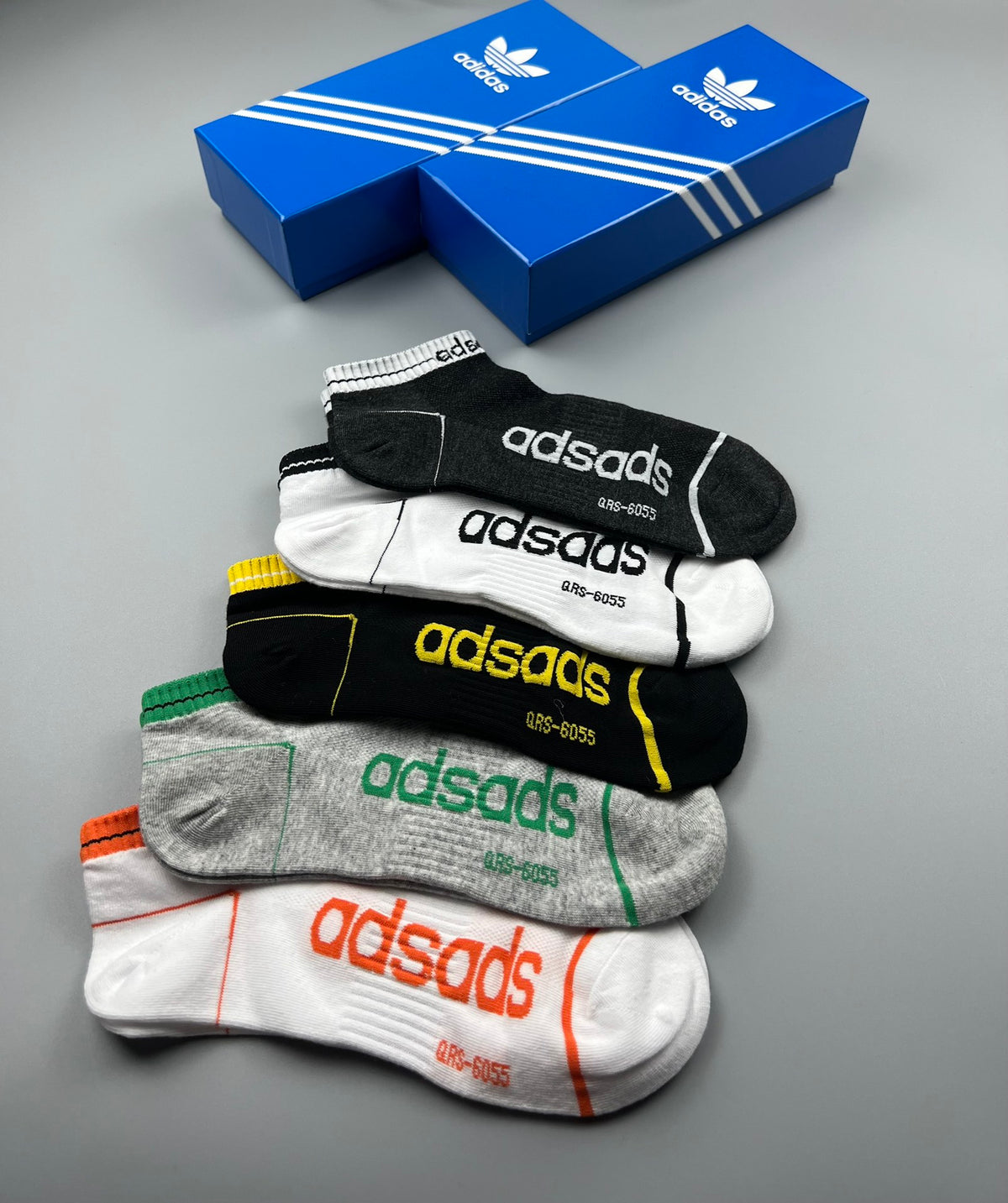 Adidas Wordmark Trim Ankle Socks - Boxed Set of 5 Pairs - image 7