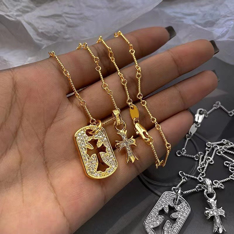 Chrome Hearts Cross Tag Charm Necklace - album image 2