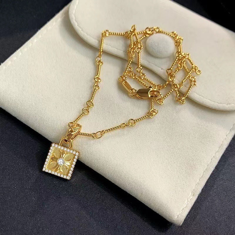 Chrome Hearts Gold-Tone Square Plaque Necklace - album image 2