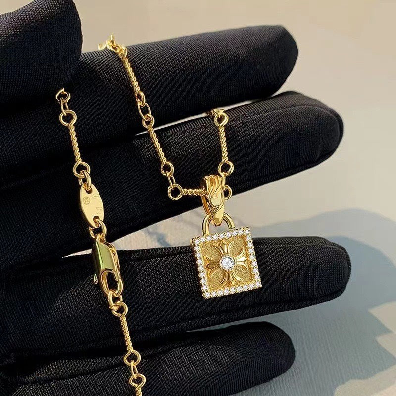 Chrome Hearts Gold-Tone Square Plaque Necklace - album image 7