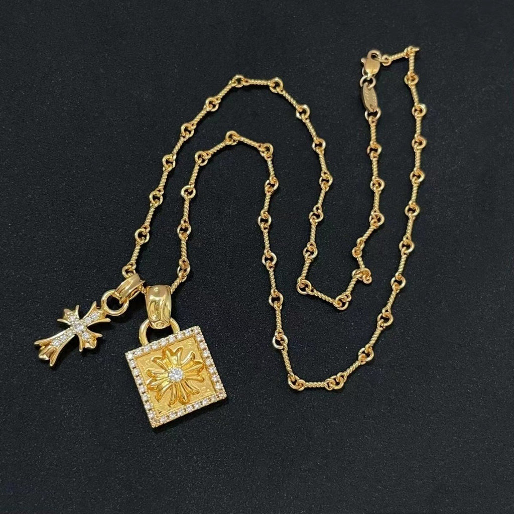 Chrome Hearts Gold-Tone Square Plaque Necklace - album image 3
