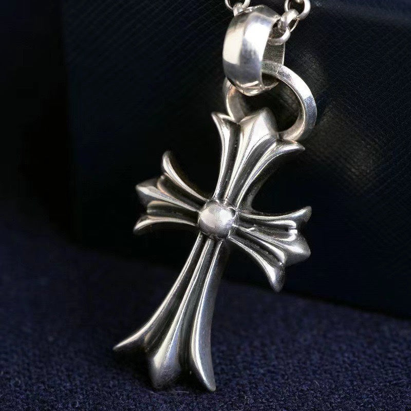 Chrome Hearts Fine Chain Flared Cross Necklace - album image 3