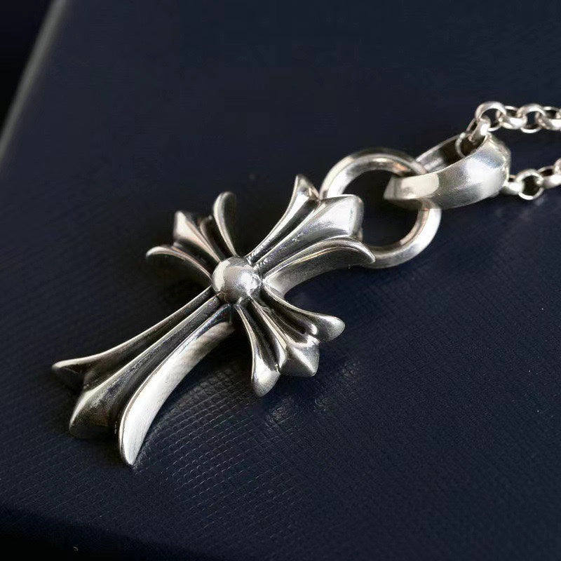 Chrome Hearts Fine Chain Flared Cross Necklace - album image 5