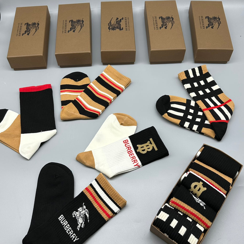 Burberry bold check mixed crew crew socks - view 4