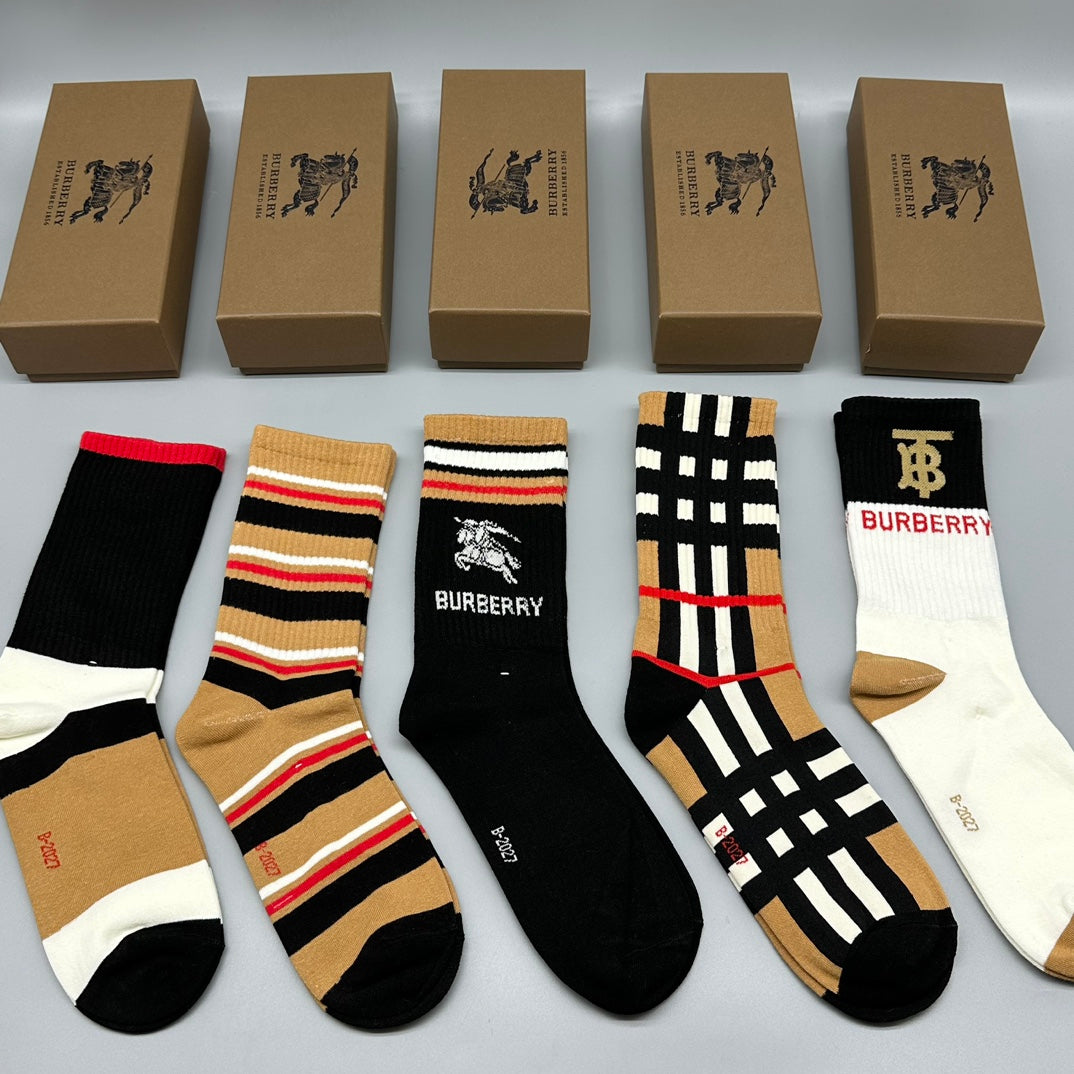 Burberry bold check mixed crew crew socks - view 5