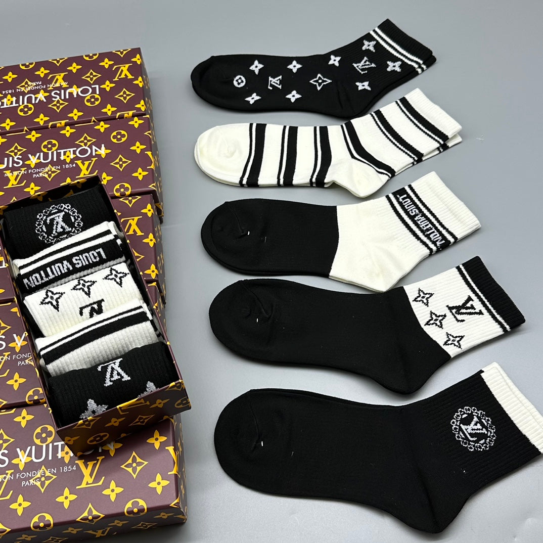 Louis Vuitton monochrome lv pattern crew socks - view 8