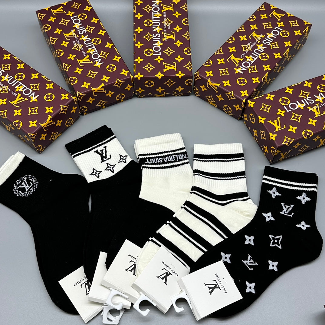 Louis Vuitton monochrome lv pattern crew socks - view 1