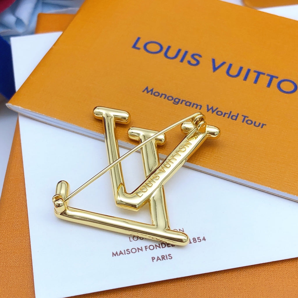 Louis Vuitton Gold-Tone LV Brooch - album image 4