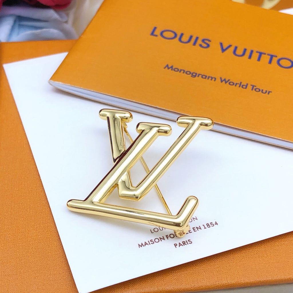 Louis Vuitton Gold-Tone LV Brooch - album image 2