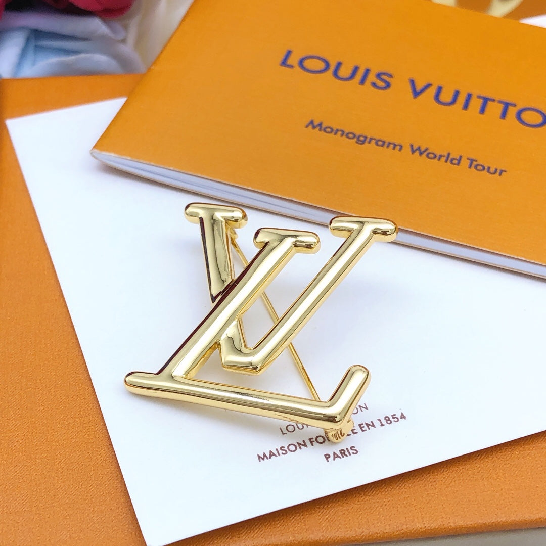 Louis Vuitton Gold-Tone LV Brooch - album image 2
