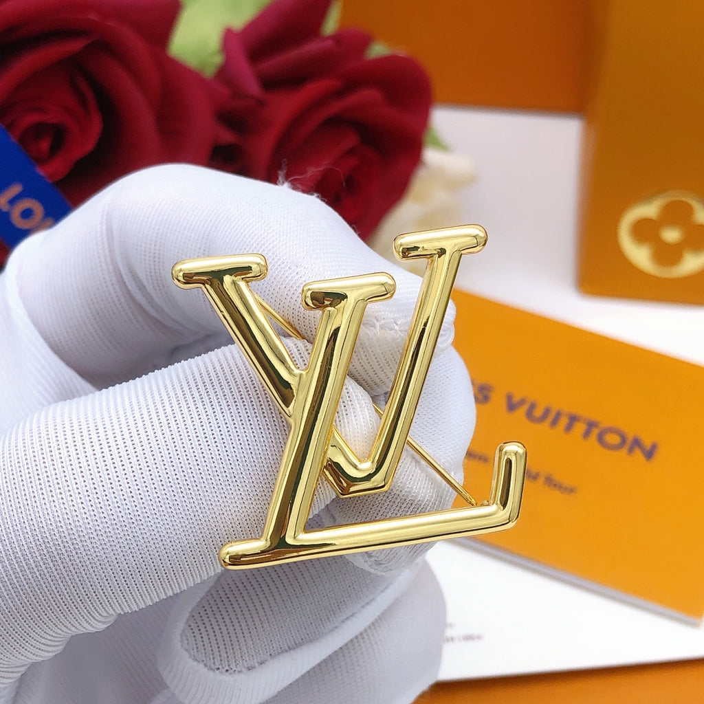 Louis Vuitton Gold-Tone LV Brooch - album image 5