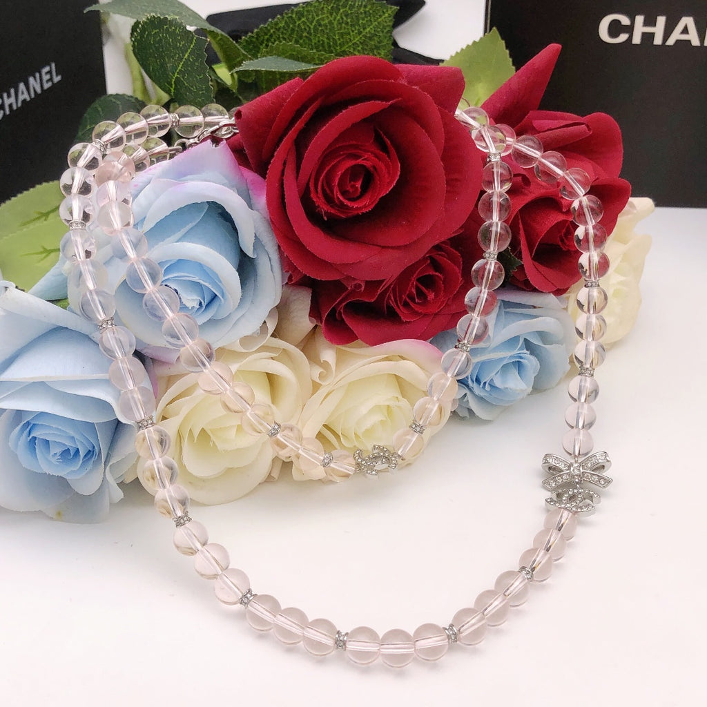 Chanel Bow Butterfly Pink Pearl Necklace - album image 4