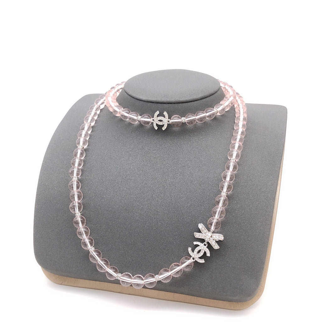 Chanel Bow Butterfly Pink Pearl Necklace - album image 7