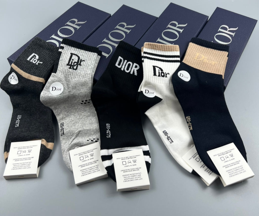 Dior mixed lettered cuffs crew socks - view 4
