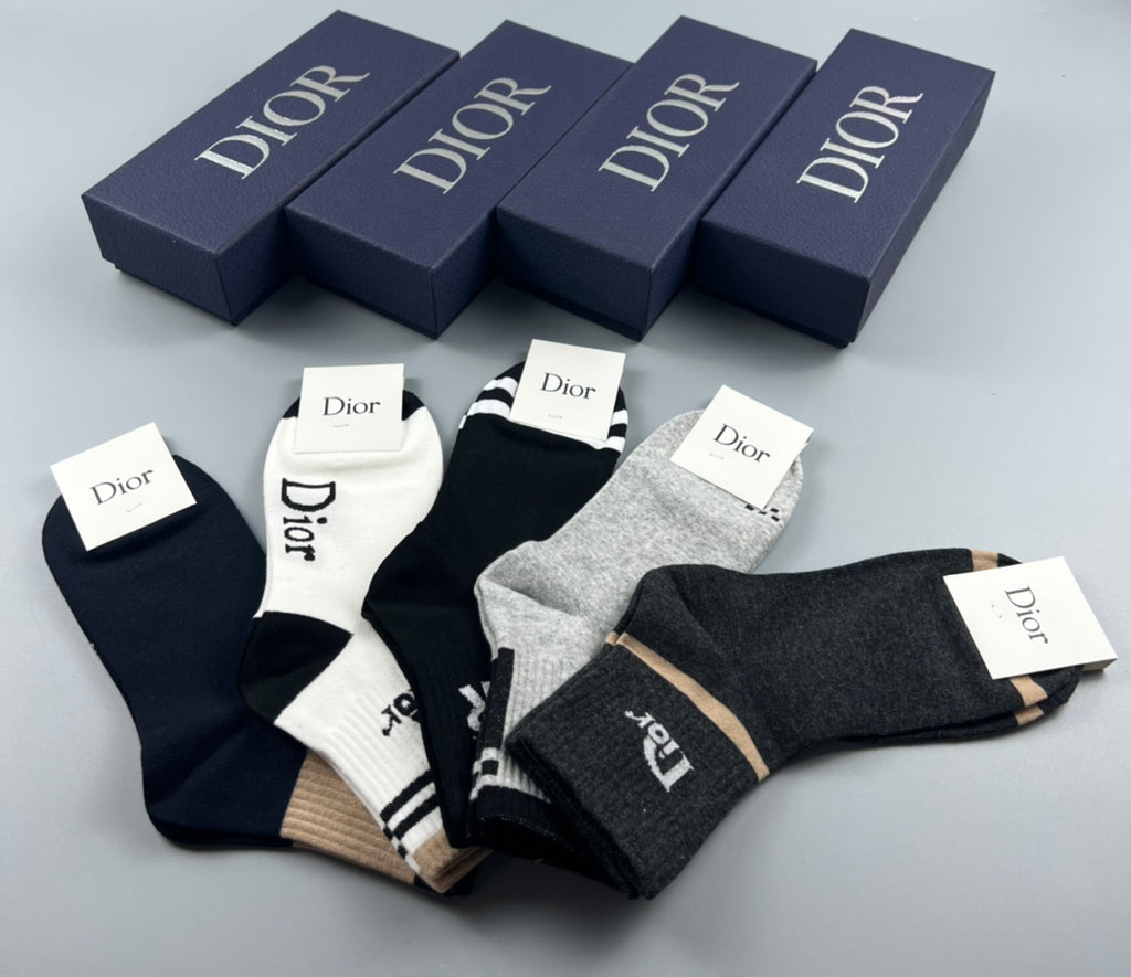 Dior mixed lettered cuffs crew socks - view 3