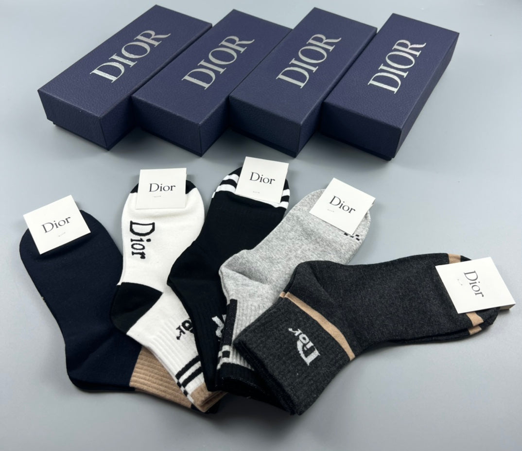 Dior mixed lettered cuffs crew socks - view 3
