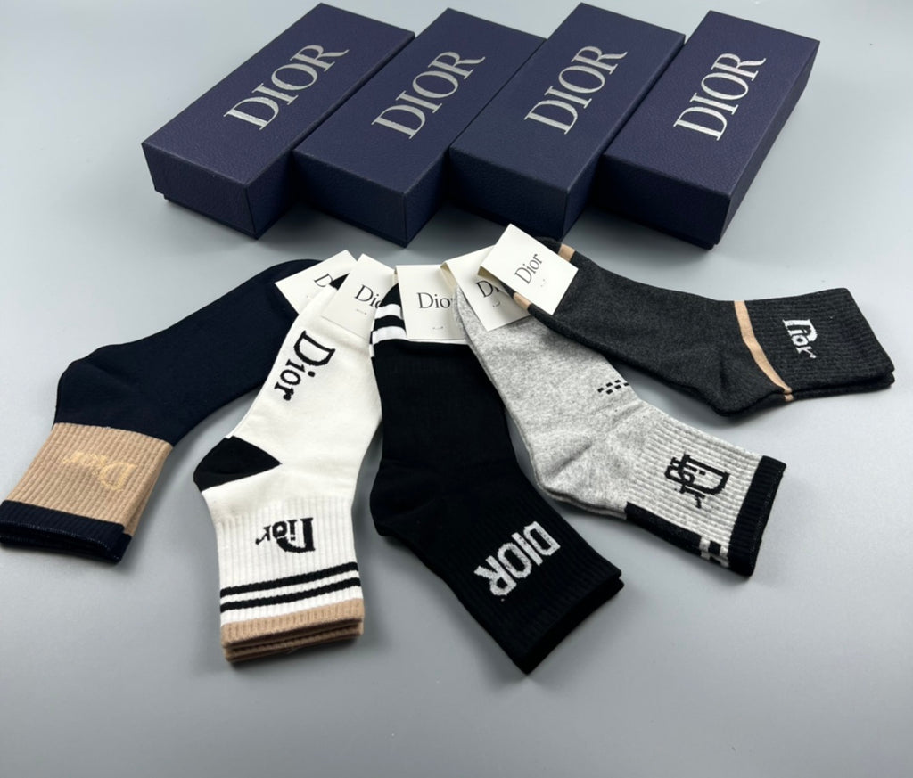 Dior mixed lettered cuffs crew socks - view 2