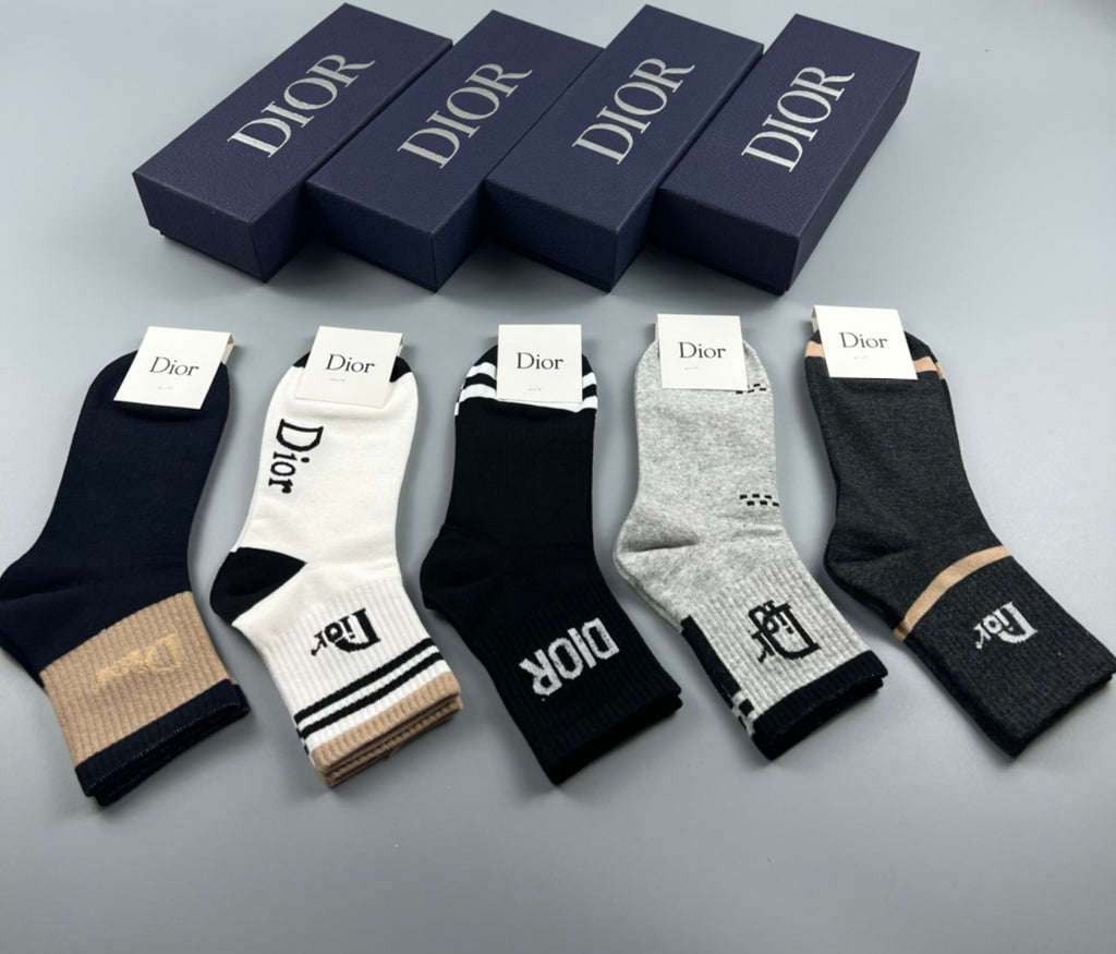 Dior mixed lettered cuffs crew socks - view 1