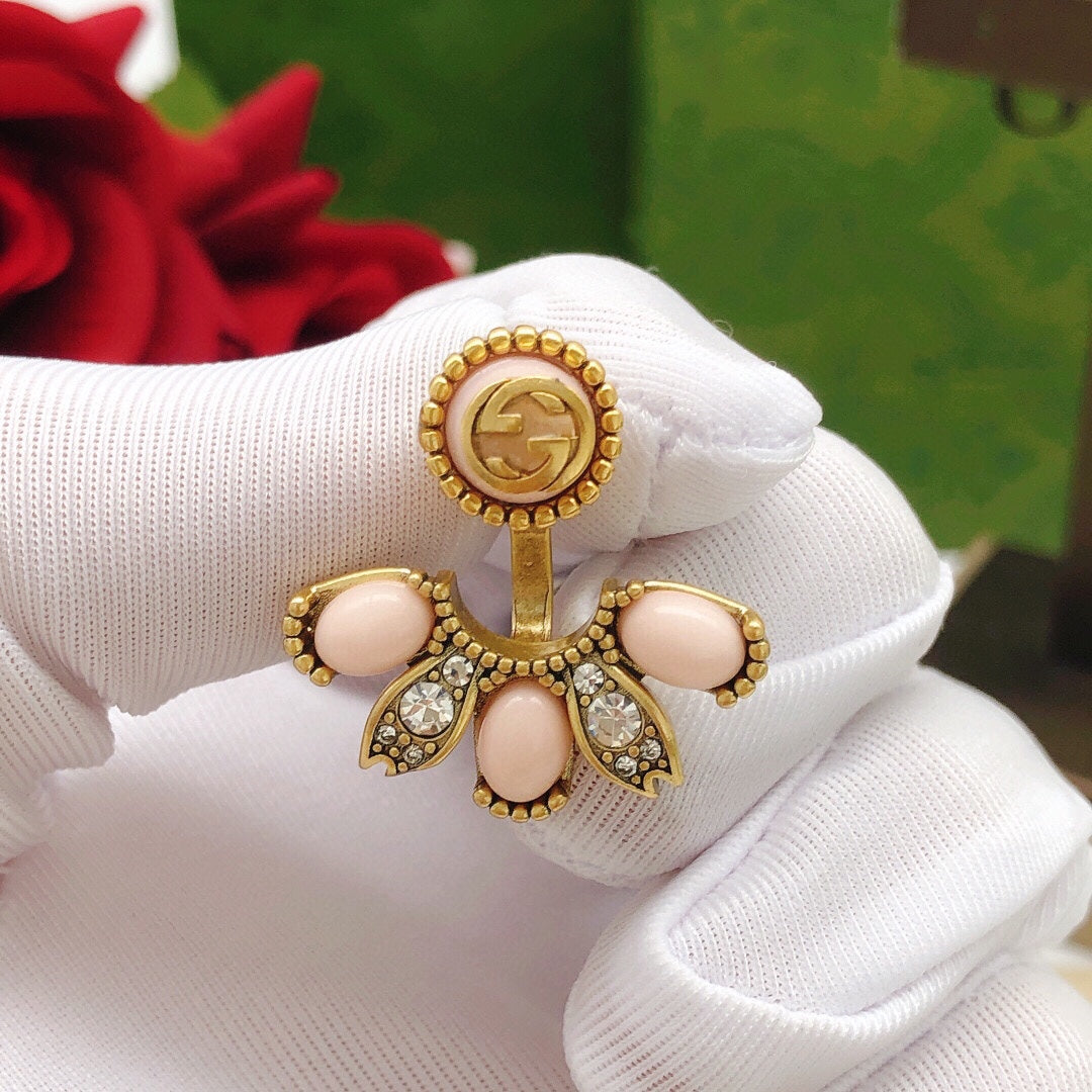 Gucci Interlocking G Pink Flower Earrings - album image 3