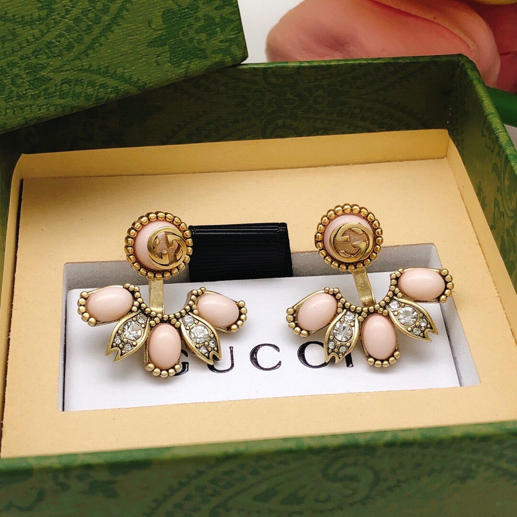 Gucci Interlocking G Pink Flower Earrings - album image 7