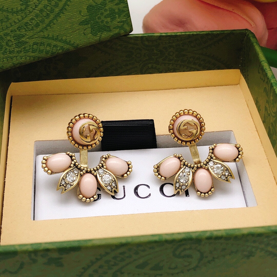 Gucci Interlocking G Pink Flower Earrings - album image 7