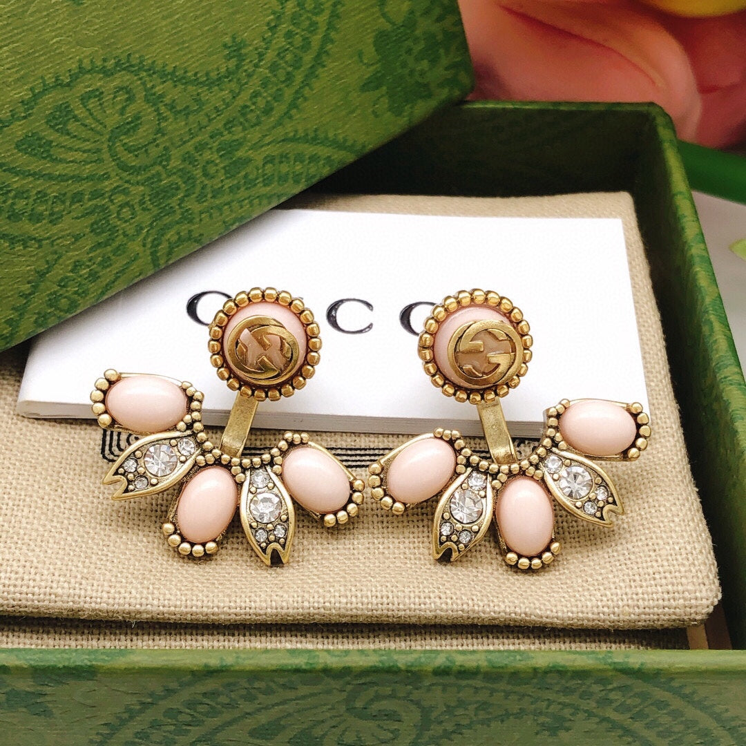 Gucci Interlocking G Pink Flower Earrings - album image 6
