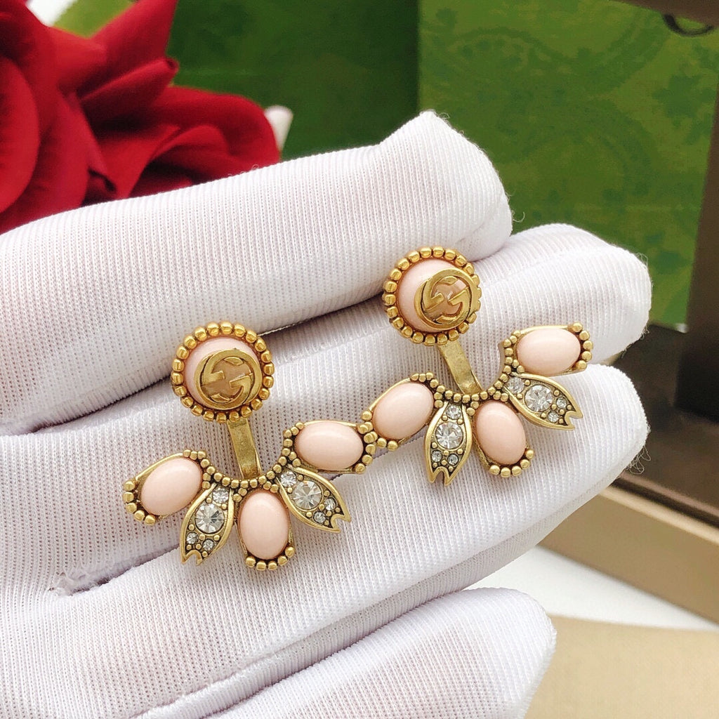 Gucci Interlocking G Pink Flower Earrings - album image 2