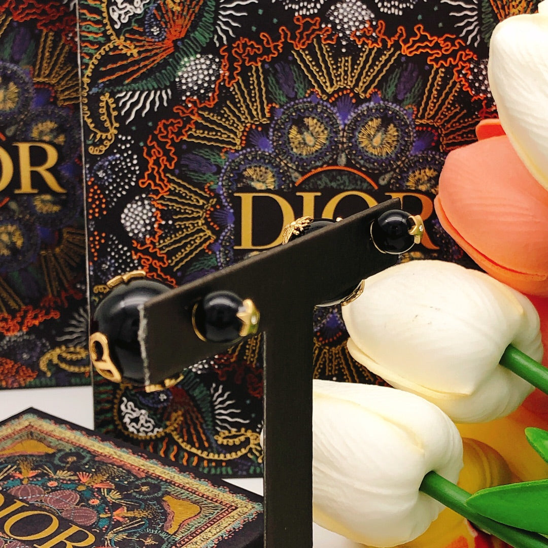 Dior Black Orb Star Earrings - product image 6