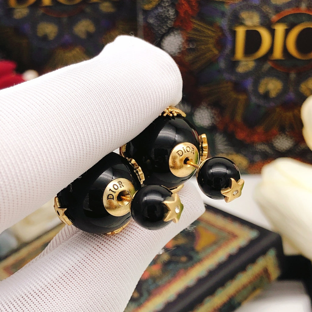 Dior Black Orb Star Earrings - product image 5
