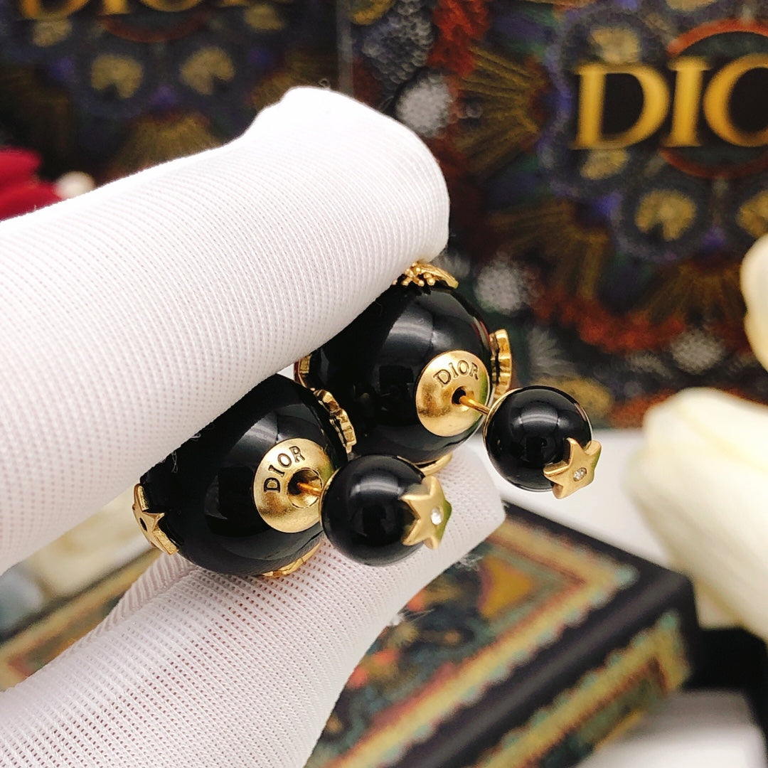 Dior Black Orb Star Earrings - product image 5