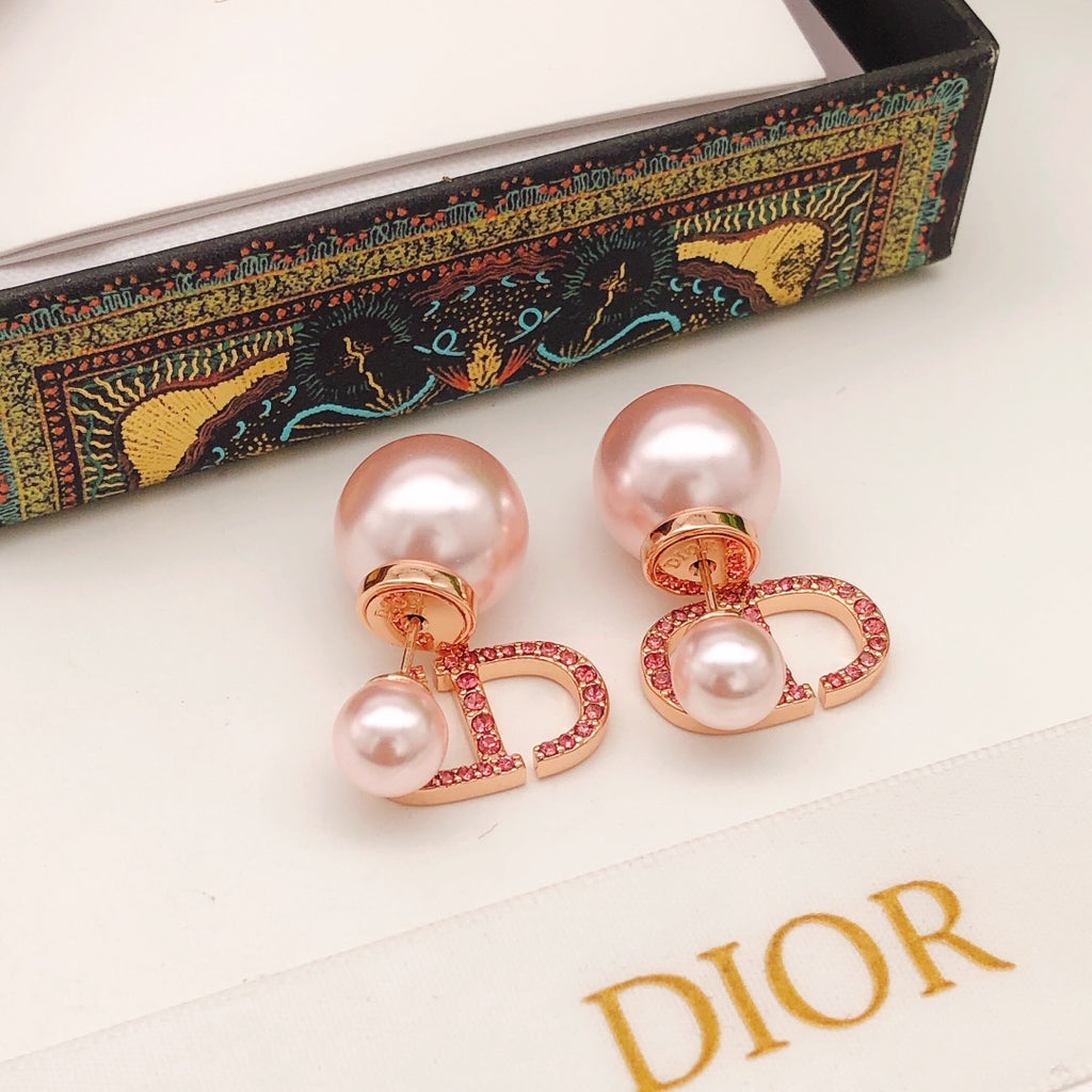 Dior Pink Pearl-Look Crystal CD Earrings - product image 8
