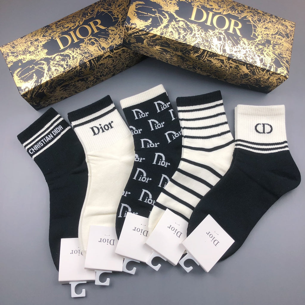 Dior mixed stripes and monograms crew socks - view 3