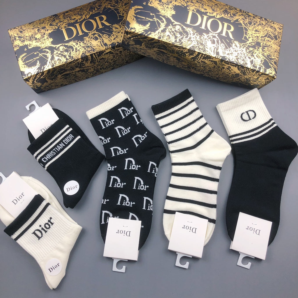 Dior mixed stripes and monograms crew socks - view 1